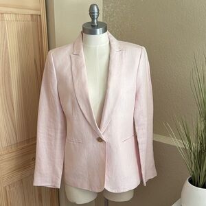 J. Crew Pale Pink Single-Button Linen Blazer